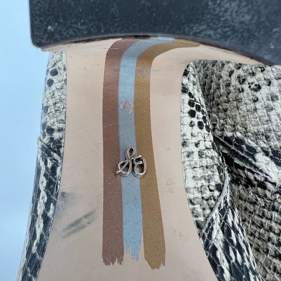 SAM EDELMAM WOMENS HILTY SNAKE PRINT LEATHER‎ ANKLE BLOCK HEEL BOOTS W/ZIPPER - Picture 10 of 12